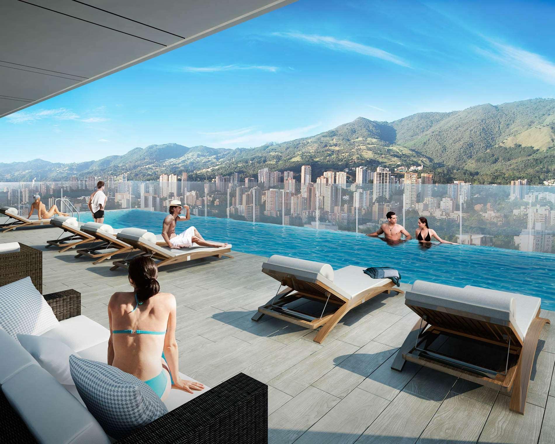 Hotel York Luxury Suites Medellin By Preferred Exteriér fotografie Sky Pool